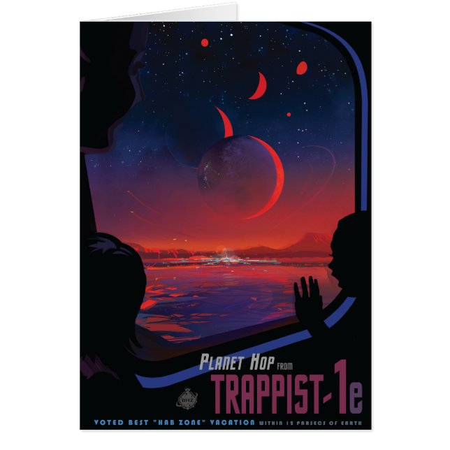 Anuncio de viajes de Sci-Fi, Planet Trapist-1e (Frente)