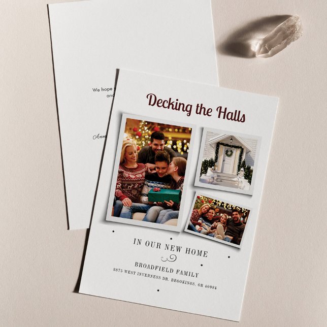 Anuncio Decoración de nuevos salones Navidades Vacaciones  (New Address Family Photos Christmas Card)