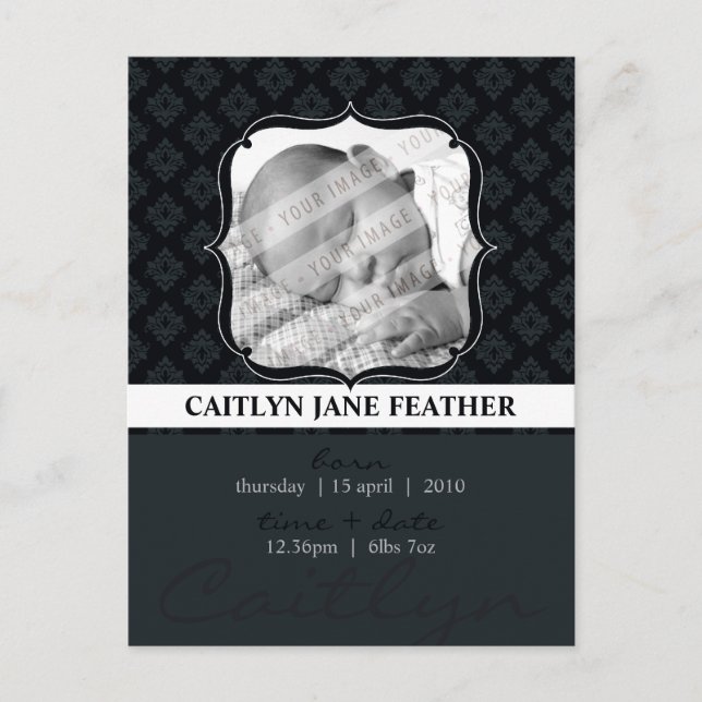 ANUNCIO DEL BEBÉ :: elegantemente enmarcado 8 (Anverso)