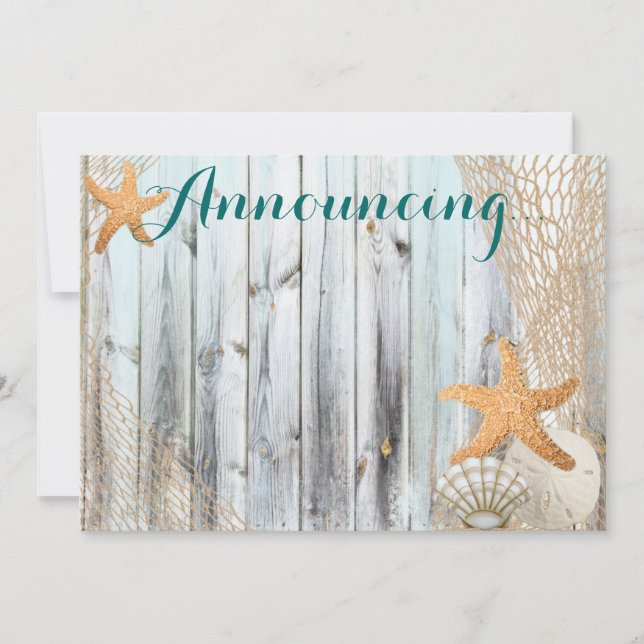 Anuncio del Boda Rustic Beach Starfish (Anverso)