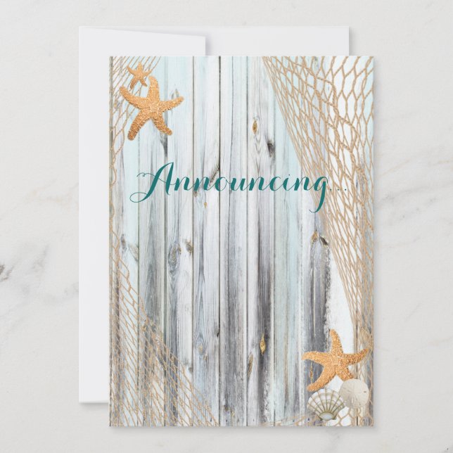 Anuncio del Boda Rustic Beach Starfish (Anverso)