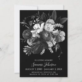 Anuncio del funeral de Black Floral