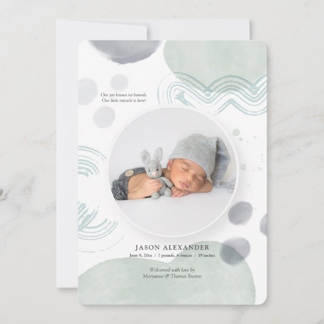 Anuncio del nacimiento de la foto acuarela (Anverso)