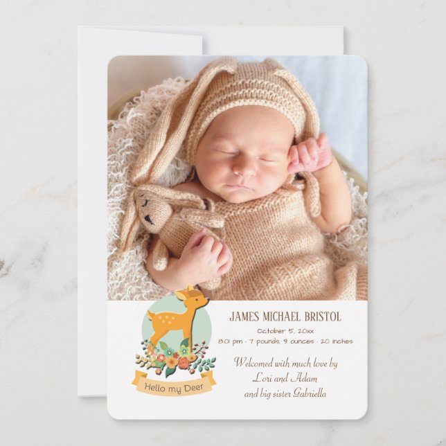 Anuncio del nacimiento de la foto del Pequeño Vena (Anverso)