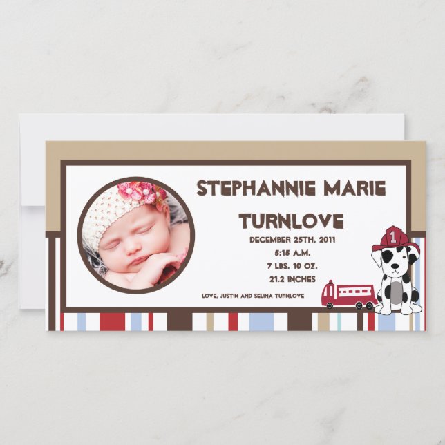 Anuncio del nacimiento de la foto en 4x8 Motor de  (Anverso)