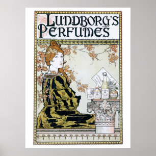Anuncio del perfume del nouveau del arte del