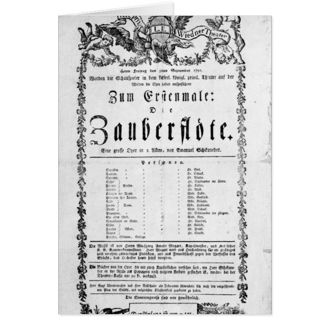 Anuncio del poster del ` el Flute mágico (Frente)