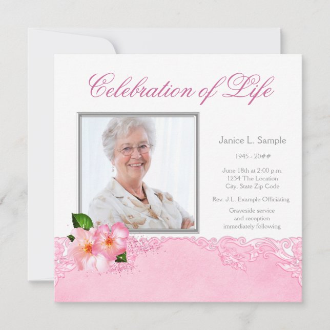 Anuncio del Servicio Memorial de Fotos de Mujeres (Anverso)