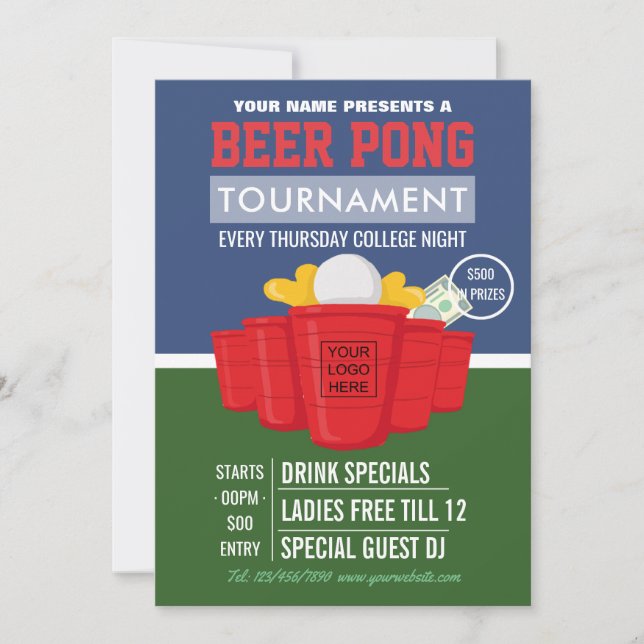Anuncio del torneo College Beer Pong (Anverso)