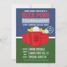 Anuncio del torneo College Beer Pong