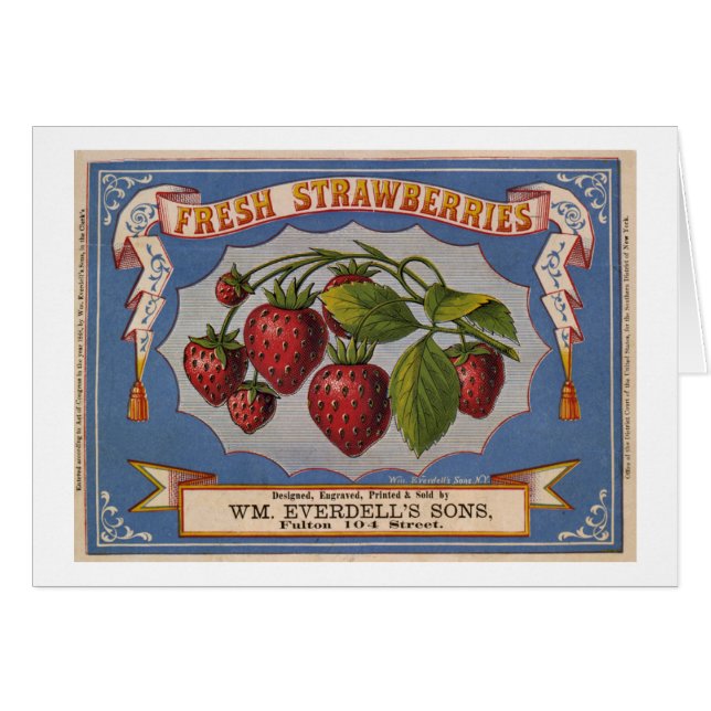 Anuncio del vintage para las fresas frescas circa (Anverso (Horizontal))