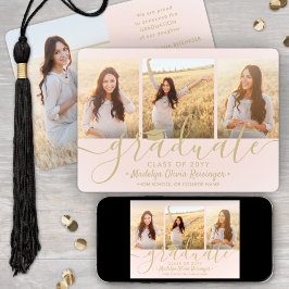 Anuncio Descargable 4 Photo Graduation Rubor Pink & Gold