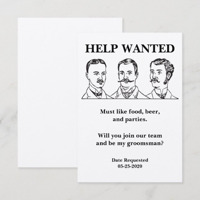 Anuncio deseado por solicitud de Groomsman (Anverso / Reverso)