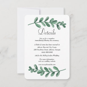 Anuncio Detalle de boda de hojas verdes en acuarela 