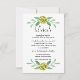 Anuncio Detalles de boda de follaje verde floral amarillo