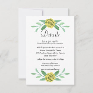 Anuncio Detalles del Boda de follaje amarillo floral verde
