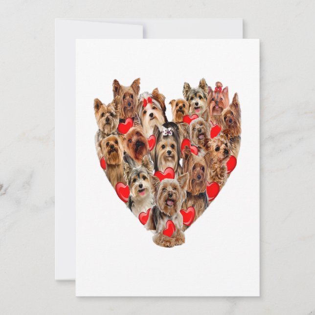 Anuncio Día de San Valentín Yorkshire Terrier Dog Heart Te (Anverso)