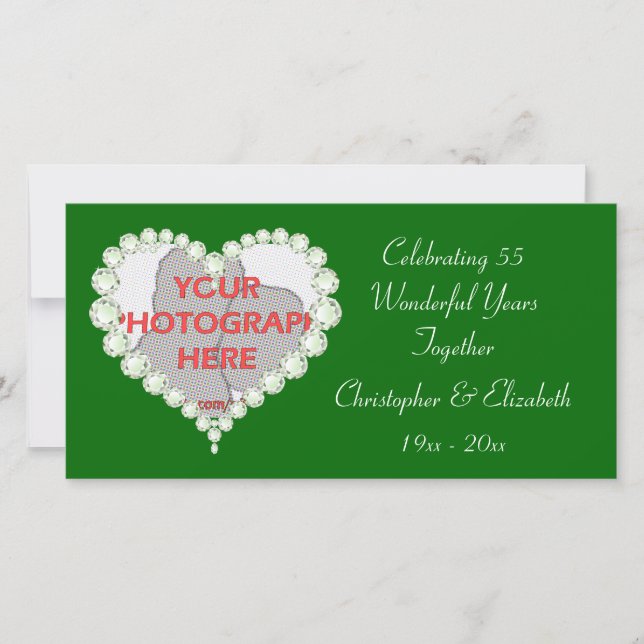 Anuncio Diamante de Corazón de Amor Aniversario Esmeralda (Anverso)