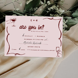 Anuncio Dibujos animados retro caprichosos | RSVP de boda 