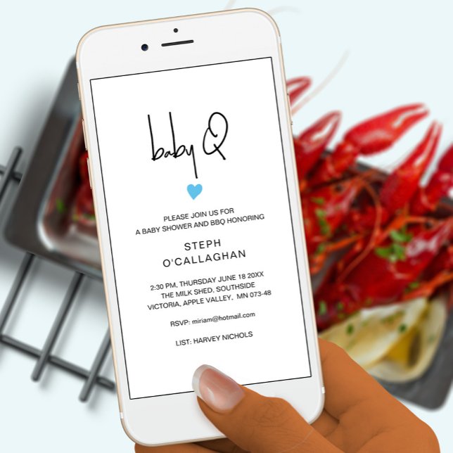 Anuncio Digital Baby boy BBQ Shower Cellphone Vite (Subido por el creador)