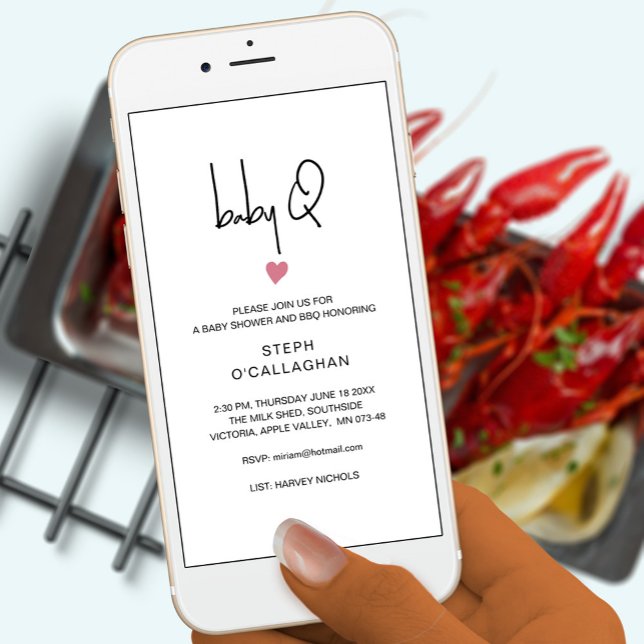 Anuncio Digital Baby Girl BBQ Shower Celular (Subido por el creador)