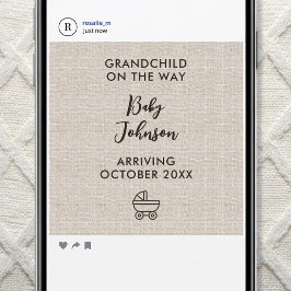 Anuncio Digital Grandchild On The Way Linen Luxury Baby