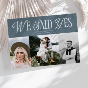 Anuncio Dijimos Sí Boda Vintage Placa Multifoto Azul