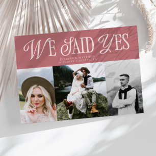 Anuncio Dijimos Sí Boda Vintage Rosa Múltiple