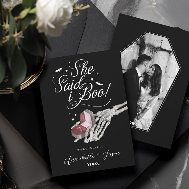 Anuncio Dijo Que Boo Skeleton Hand Ring Box Engagement (She Said I Boo Skeleton Hand Ring Box Engagement Announcement)