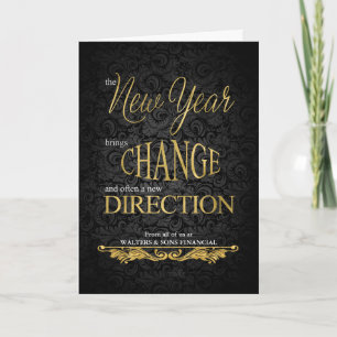 Anuncio Dirección de Año Nuevo de Año Nuevo de Negra y Oro