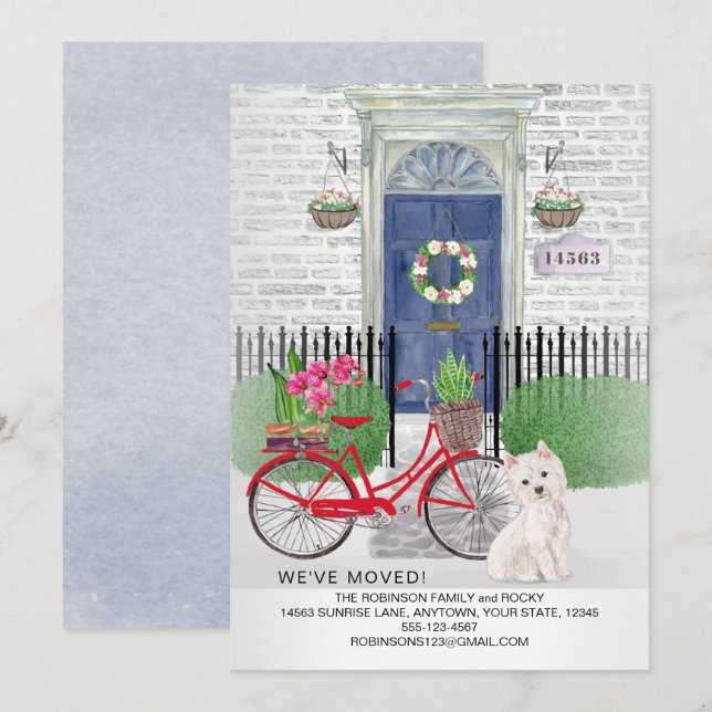Anuncio Dirección de la puerta de la bici de perro blanco  (Anverso / Reverso)