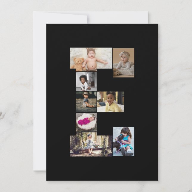 Anuncio Diseñar su propia letra E Collage de fotos (Anverso)