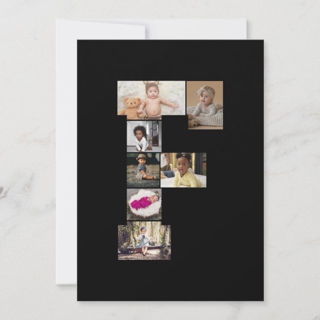 Anuncio Diseñar su propia letra F Collage de fotos (Anverso)