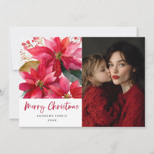 Anuncio Diseño de Poinsettia de Navidad en acuarela