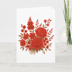 Anuncio Diseño de ramo de rosas romántico floral rojo eleg