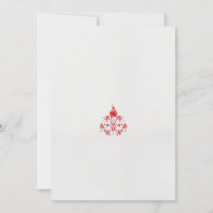 Anuncio diseño de una flor roja sobre un fondo blanco