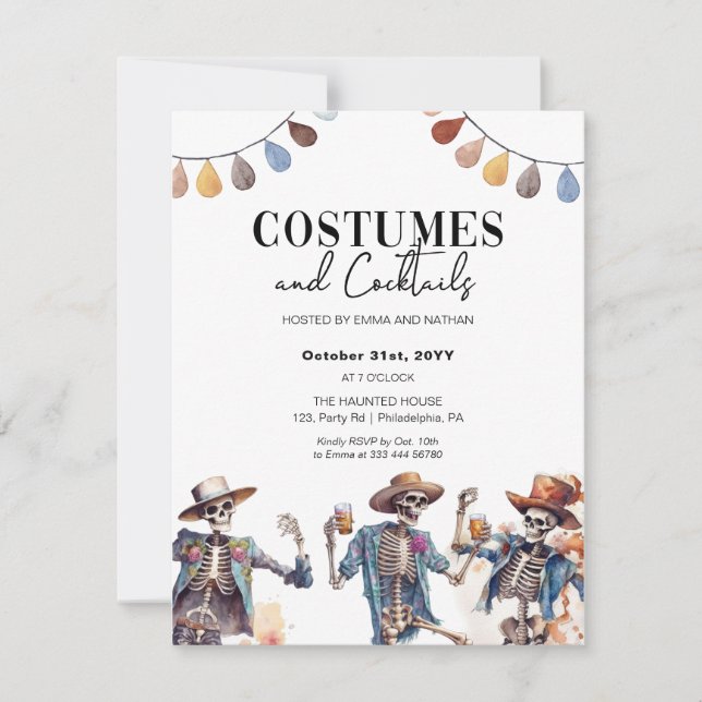 Anuncio Disfraces de Halloween y cócteles Skeleton invitat (Anverso)