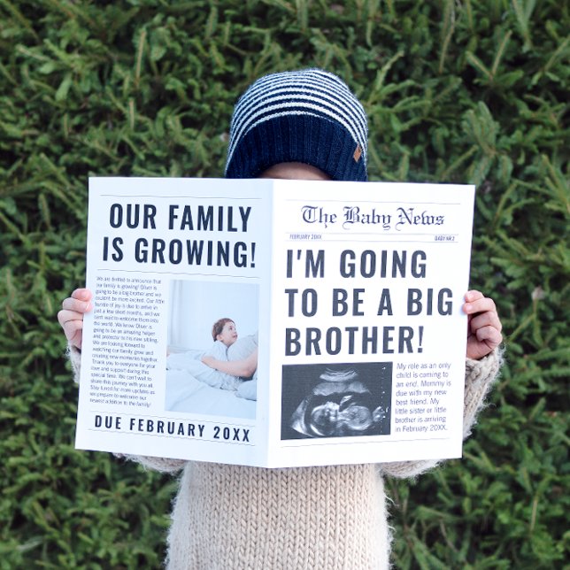 Anuncio Divertido de Embarazo de Hermano Mayor en  (big brother newspaper pregnancy announcement)