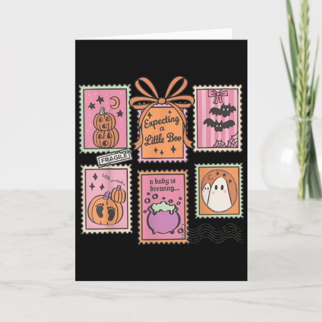 Anuncio Divertido de Embarazo en Halloween con Fan (Anverso)