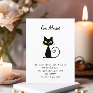 Anuncio divertido de gato negro mudado