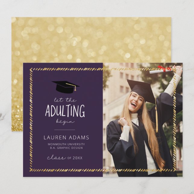 Anuncio Divertido de Graduación (Anverso / Reverso)