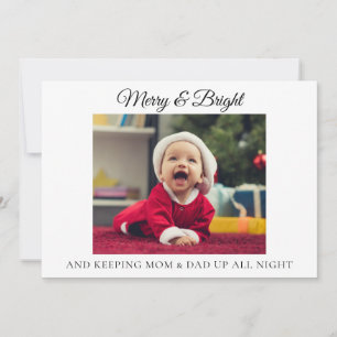 Anuncio divertido de nacimiento en Navidad para nu