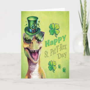 Anuncio Divertido Dinosaur leprechaun Irish St Patricks Da