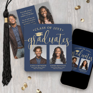 Anuncio Doble Graduación 2 Grados y 4 Fotos Marina & Oro