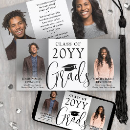 Anuncio Doble Graduación Dos Graduados Fotos Conjunto