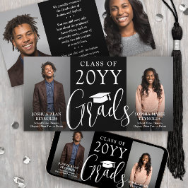 Anuncio Dobles Titulados 2 Graduados Foto Conjunta Negra y