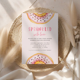 Anuncio donut baby ducha rosa chica moderna linda