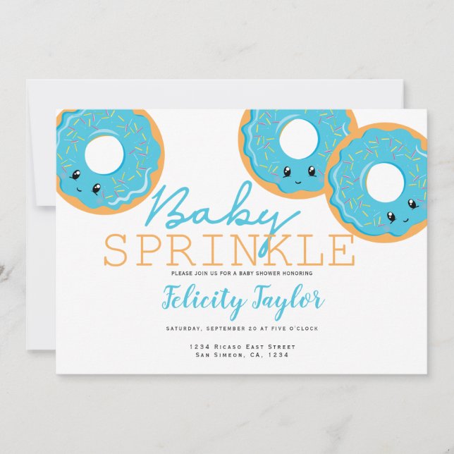 Anuncio Donut Sprinkle Baby Shower Blue (Anverso)