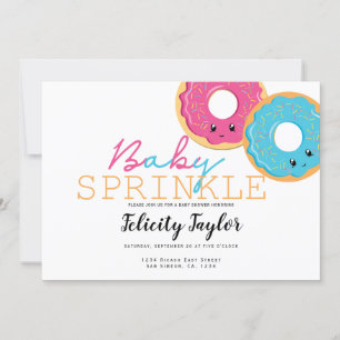 Anuncio Donut Sprinkle Baby Shower Blue Pink Twins