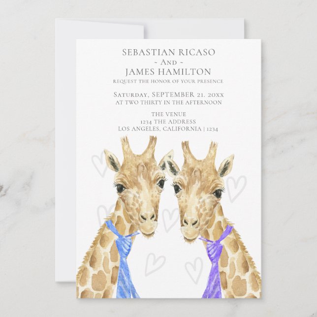 Anuncio Dos Bodas gays de Grooms Giraffe (Anverso)